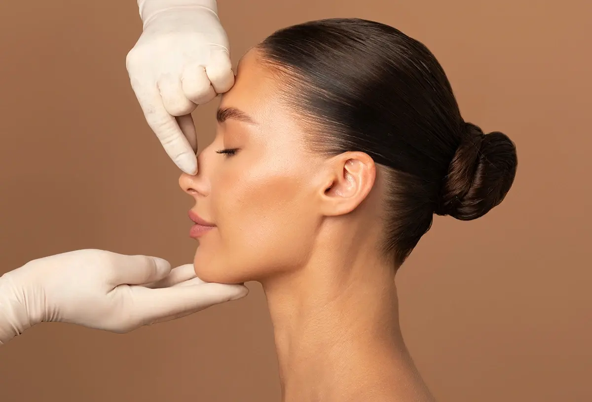 A zoomed-in view of a nose bridge